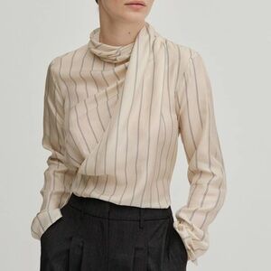 Birgette Herskind Chelsea Silk Asymmetrical Neck Blouse